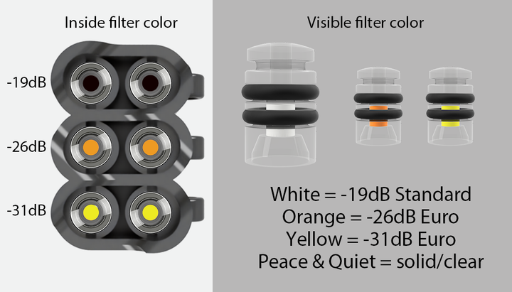 Filters shown in holder