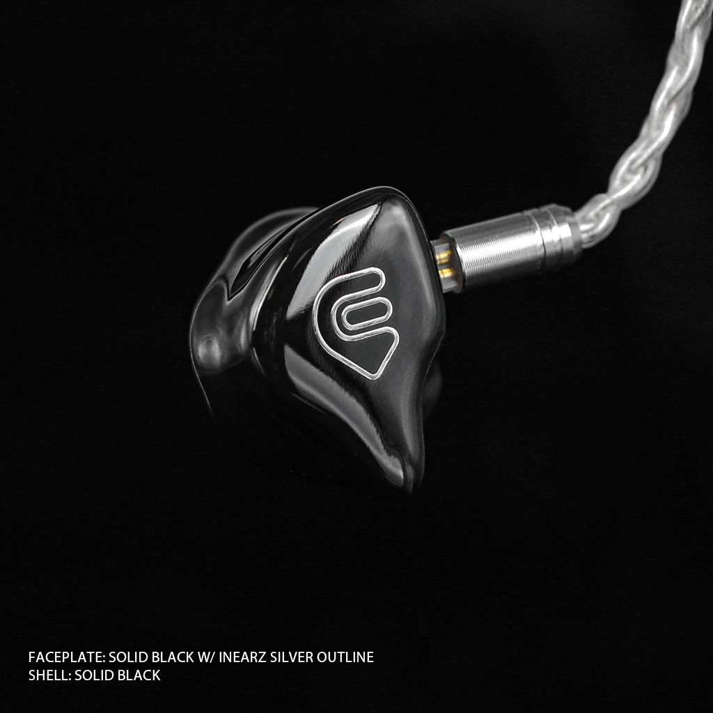 Inearz solid black with inearz silver outline logo