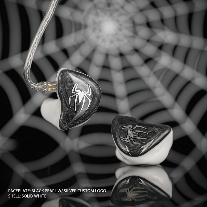 Inearz pic black marble with spider logo